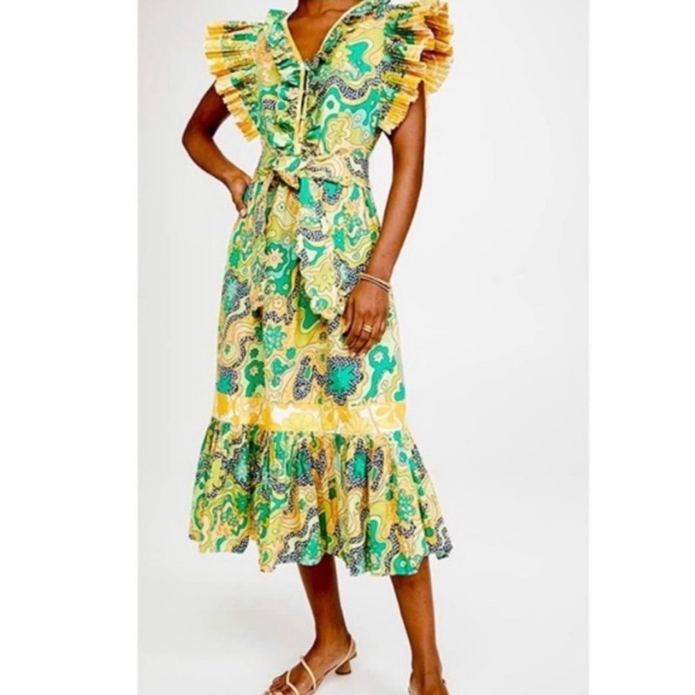 CeliaB
Sunflower Vibrant Green and Yellow Midi Dress
